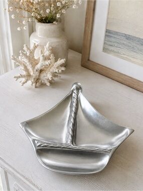 Aluminum Sailboat Dish Handcrafted